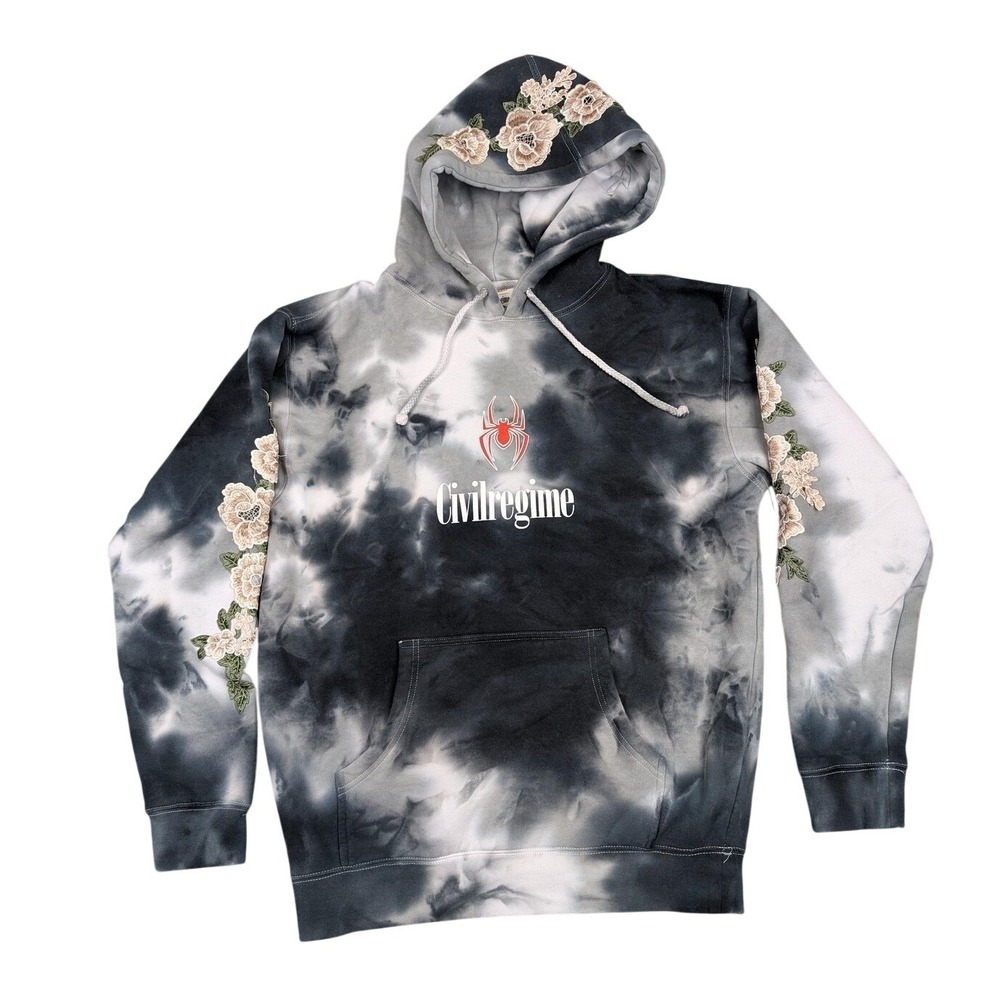 Civil Regime Marvel Miles Morales Marble Rose Hoodie Gray Tie Dye Small New